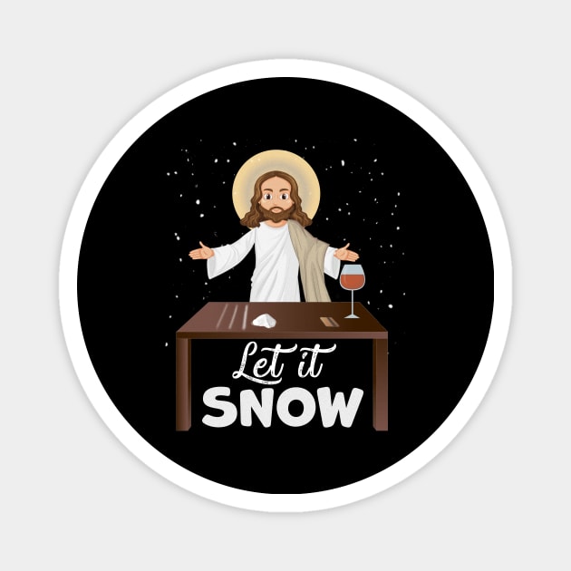 Let It Snow Jesus Cocaine Xmas Gift Magnet by magazin